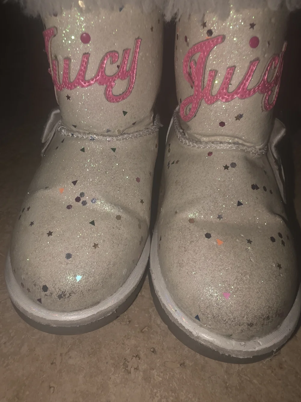Juicy Couture Girls Glitter Faux Fur Winter Boots – Size 7